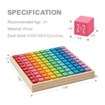 ROBUD Wooden Multiplication Board for Kids - Fun Learning Toy