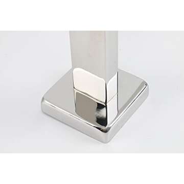 TocTen Bath Towel Rack - Square Base Thicken SUS304 Stainless Steel Towel Bar for Bathroom, Bathroom Accessories Towel Rod Heavy Duty Wall Mounted Towel Holder. (Chrome, 12)