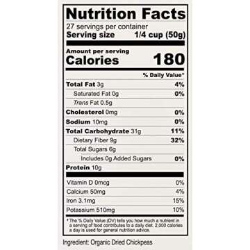 Anthony's Organic Dried Chickpeas, 3 lb, Dry Garbanzo Beans, Gluten Free, Non GMO, Vegan