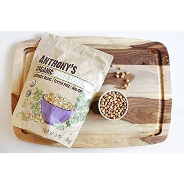Anthony's Organic Dried Chickpeas, 3 lb, Dry Garbanzo Beans, Gluten Free, Non GMO, Vegan