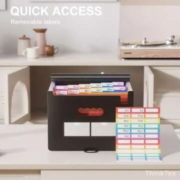 ThinkTex Accordion File Organizer, 12 Pockets Expanding File Folders, Portable Monthly Bill Receipt Organizer, Colorful Tabs, Letter/A4 Size for School, Home and Office, Classroom Must Haves