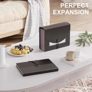 ThinkTex Accordion File Organizer, 12 Pockets Expanding File Folders, Portable Monthly Bill Receipt Organizer, Colorful Tabs, Letter/A4 Size for School, Home and Office, Classroom Must Haves