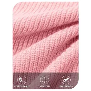 MEROKEETY Women's 2024 Long Sleeve Cardigan Sweater Crew Neck Button Ribbed Open Front Knit Outerwear, LightPink, S