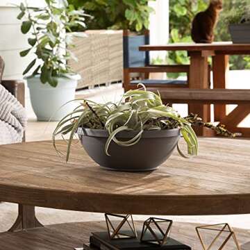 Bloem Terra Plant Bowl Planter 14" - Charcoal