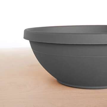 Bloem Terra Plant Bowl Planter 14" - Charcoal