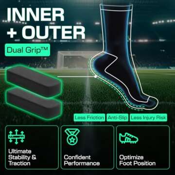 Lux Dual Grip Socks - Soccer Grip Socks for Men and Women