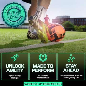 Lux Dual Grip Soccer Socks for Men and Women - Anti-Slip Performance