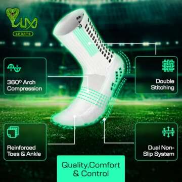 Lux Dual Grip Soccer Socks for Men and Women - Anti-Slip Performance