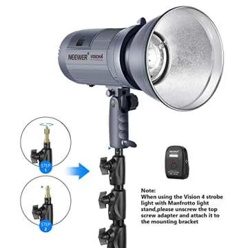 Neewer Vision 4 300W Outdoor Studio Flash Strobe Li-ion Battery Powered Cordless Monolight with 2.4G Wireless Trigger, 1000 Full Power Flashes, Recycle in 0.4-2.5 Sec, Bowens Mount