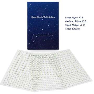 633 Glow in the Dark Stars Decals for Kids' Bedroom
