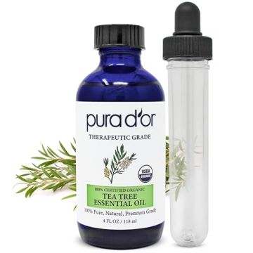PURA D'OR Organic Tea Tree Essential Oil 4 Oz Pure & Natural