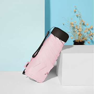 AFULILI Compact Lightweight Travel Umbrella for All Seasons
