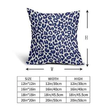 Aytipun Navy Blue Leopard Print Pillow Covers 18x18 Set of 2 Cheetah Animal Pattern Chinoiserie Decorative Throw Pillows Outdoor Pillowcase Farmhouse Linen Cushion Case Decor for Sofa Couch Bed