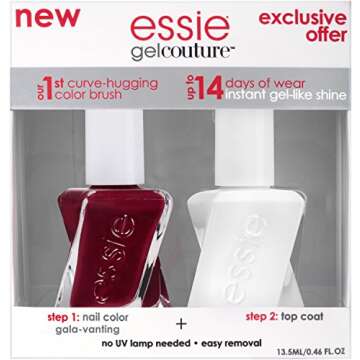 essie Gel Couture Longwear Nail Polish + Top Coat Kit, Gala-Vanting, 0.46 fl. oz.