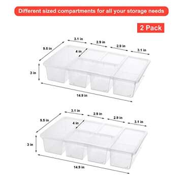 Taiuloo 2 Pack Divided Snack Tray - Ultimate Food Storage