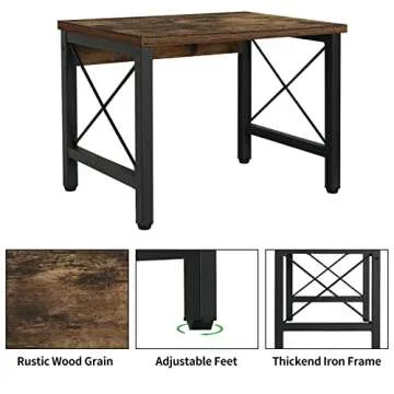 Giikin Vintage Printer Stand for Home and Office, Desktop Storage Shelf for Printers, Fax Machine, Scanner, Files, Books, Office Supplies, Rustic Wood Printer Shelves Table Desk (Antique Brown)