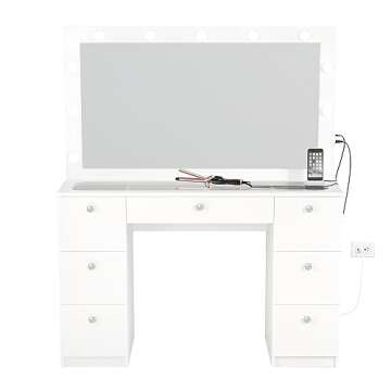 Stylish Boahaus Yara Makeup Vanity Desk with Lights