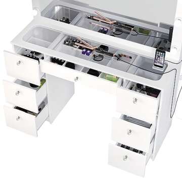 Stylish Boahaus Yara Makeup Vanity Desk with Lights