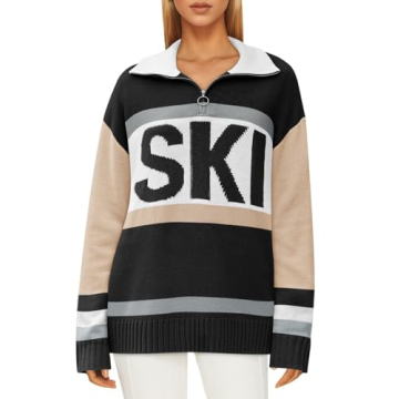 Yousify Women's Color Block Oversized Sweater for Winter