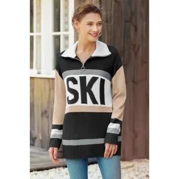 Yousify Women's Color Block Oversized Sweater for Winter