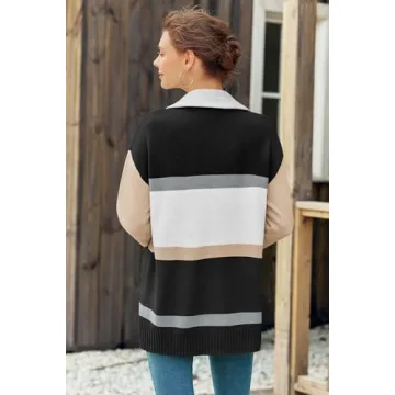 Yousify Women's Color Block Oversized Sweater for Winter