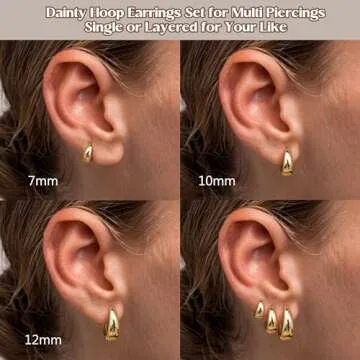 Hypoallergenic 14K Gold Filled Hoop Earrings for Women