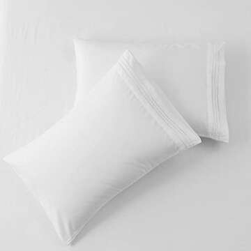 SONORO KATE Bed Sheet Set Super Soft Microfiber 1800 Thread Count Luxury Egyptian Sheets 16-Inch Deep Pocket Wrinkle and Hypoallergenic-4 Piece(Queen White)