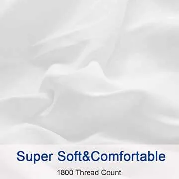 SONORO KATE Bed Sheet Set Super Soft Microfiber 1800 Thread Count Luxury Egyptian Sheets 16-Inch Deep Pocket Wrinkle and Hypoallergenic-4 Piece(Queen White)