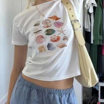Baby Tees Graphic Tees for Women Y2k Tops Y2k Clothes Grunge Clothes Y2k Clothing Aesthetic Tops Clothes (White-01,S,Small)