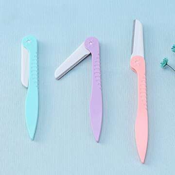 3 Pcs Foldable Eyebrow Razor and Face Razors for Women, Eyebrow Shapers Razors Shavers