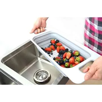 Collapsible Over-The-Sink Colander for Easy Kitchen Use