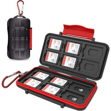 Kiorafoto Water-Resistant Anti-Shock Memory Card Case for 24 Cards