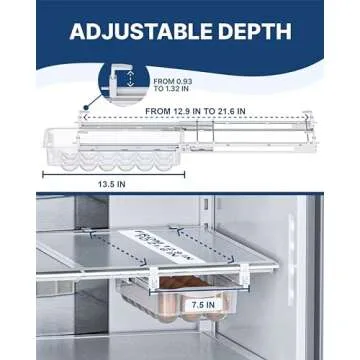 TidyFriend Refrigerator Egg Drawer - Snap-on Holder for Organizes and Protects Eggs - Adjustable and Space Saving, Storage Container