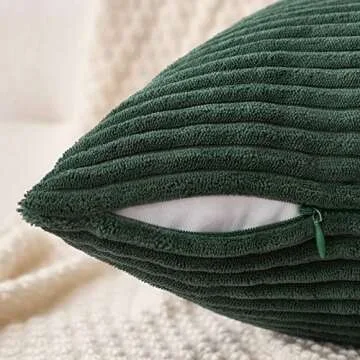MIULEE Pack of 2 Corduroy Pillow Covers 12 x 20 Inch Lumbar Throw Pillow Covers Army Green Pillowcases for Spring Sofa Bedroom Couch