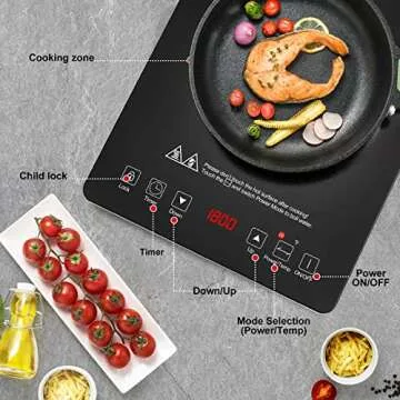 AMZCHEF 1800W Portable Induction Cooktop For Quick Meals
