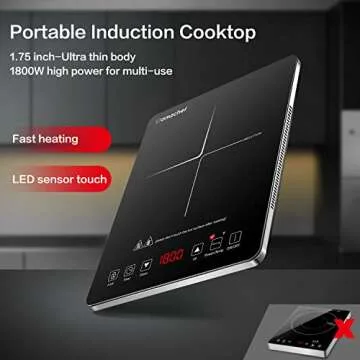 AMZCHEF 1800W Portable Induction Cooktop For Quick Meals