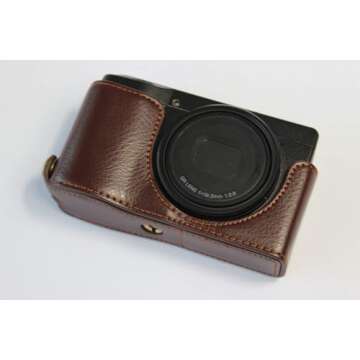 Ricoh GR III Case, BolinUS Handmade Genuine Real Leather Half Camera Case Bag Cover for Ricoh GR III...