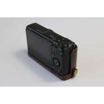 Ricoh GR III Case, BolinUS Handmade Genuine Real Leather Half Camera Case Bag Cover for Ricoh GR III Bottom Opening Version + Hand Strap (Coffee)