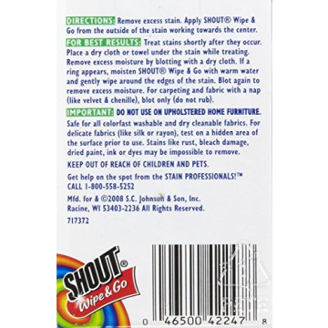 Shout Stain Remover Wipes for On-the-Go Stain Solutions