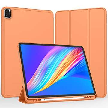 iMieet New iPad Pro 12.9 Case 2022(6th Gen)/2021(5th Gen) with Pencil Holder [Support iPad 2nd Penci...
