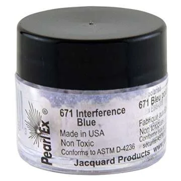 Jacquard Pearl Ex Pigment Powder 3 Grams Interference Blue - Loose Mica Powder for Epoxy Resin, Watercolors, Calligraphy Ink & Clay - Epoxy Pigment Powder - Epoxy Resin Color