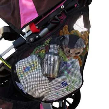 Evelots 2 Pack Bike/Stroller Storage Bag - Side Sling, Hook & Loop Easy Attach - Mesh Design, Non-Sl...