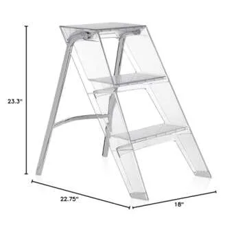 Stylish Kartell Upper Step Ladder - Transparent Crystal