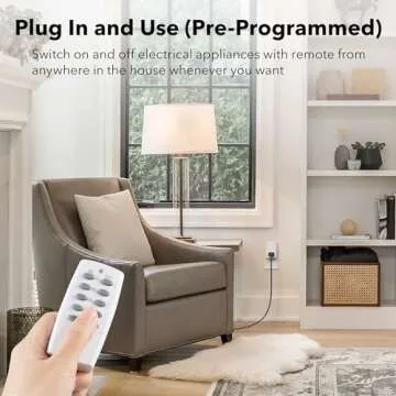 BN-LINK Mini Wireless Remote Control Outlet Switch Power Plug in for Household Appliances, Wireless ...