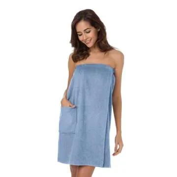 SIORO Bath Shower Wrap for Women Body Towel Wraps Spa Gym Pool Travel Bath Towels with Adjustable Closure & Pockets