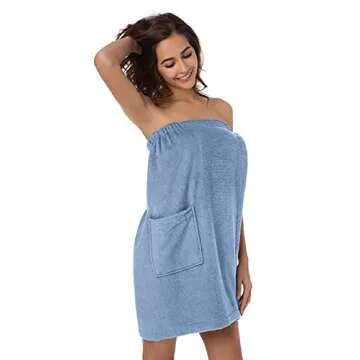 SIORO Bath Shower Wrap for Women Body Towel Wraps Spa Gym Pool Travel Bath Towels with Adjustable Closure & Pockets
