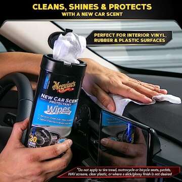Meguiar's New Car Scent Protectant Wipes G4200 - Freshen Your Interior in Style!