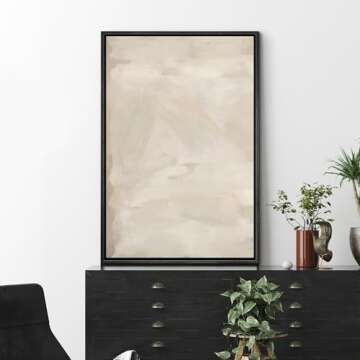 SIGNFORD Rustic Tan Abstract Framed Canvas Art