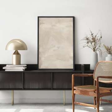 SIGNFORD Rustic Tan Abstract Framed Canvas Art