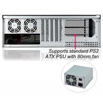 RackChoice 3u Rackmount Server Chassis MATX/Mini-ITX 3x5.25 Support PS2 PSU w/Side 80mm or Bottom 120mm Fan or SFX PSU (Need to use The braccket in Screw Box), dust Filter Front Easy maintenace